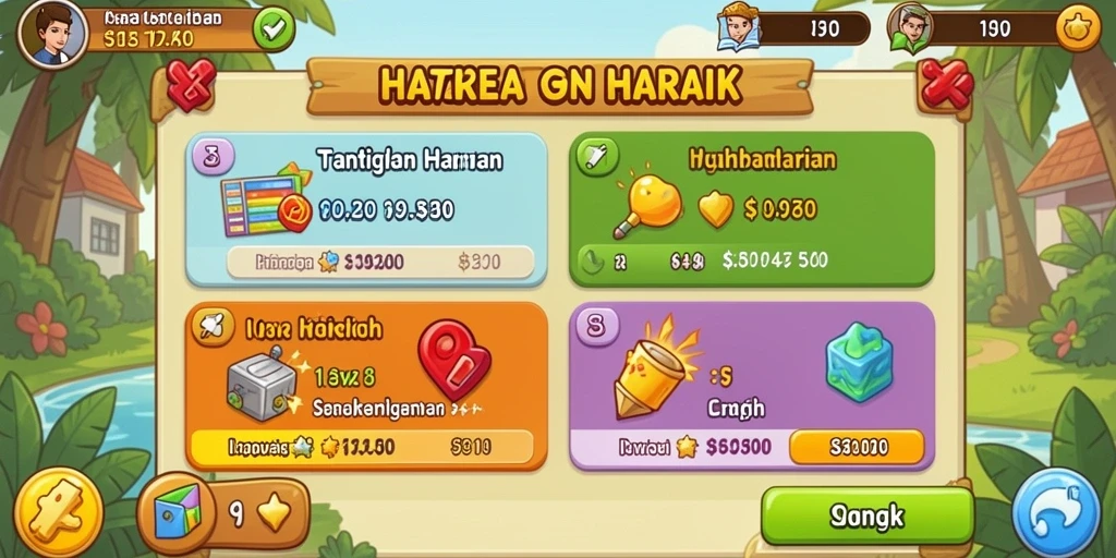 Tantangan seru di setiap level.