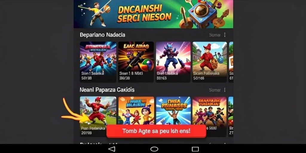 Screenshot dari level yang penuh tantangan.